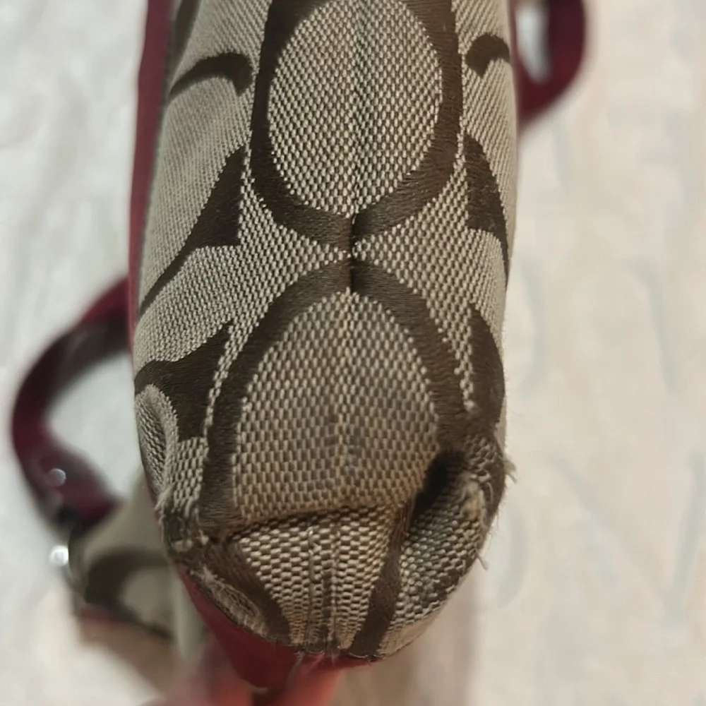 Coach Signature Crossbody Bag - Brown and Red